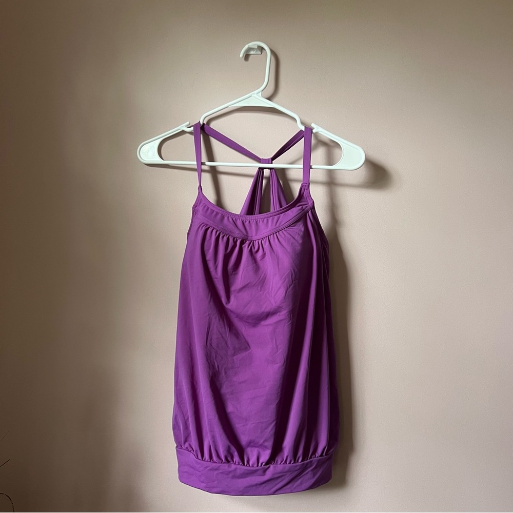 Lands End Purple Swim Tank Top